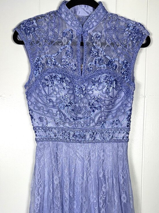 Sue Wong Dresses & Skirts - Sue Wong Asian Inspired Mandarin Collar Floral Lace Applique Built-inBra Dress 4